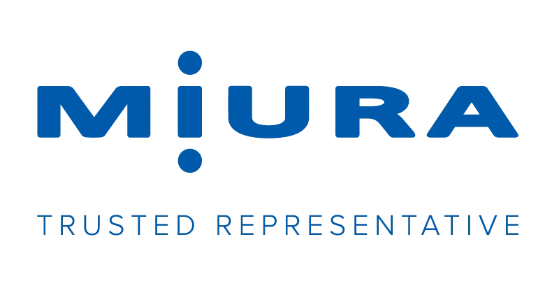 The Miura logo in blue, with the text